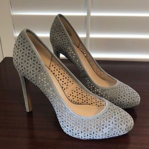 Nine West gray laser cut heels